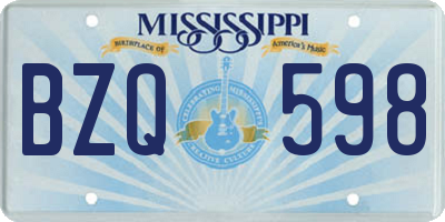 MS license plate BZQ598