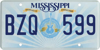 MS license plate BZQ599