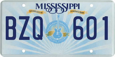 MS license plate BZQ601