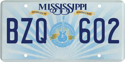 MS license plate BZQ602