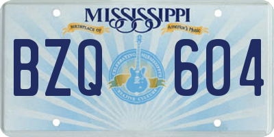 MS license plate BZQ604