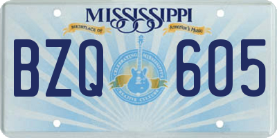 MS license plate BZQ605