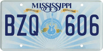 MS license plate BZQ606