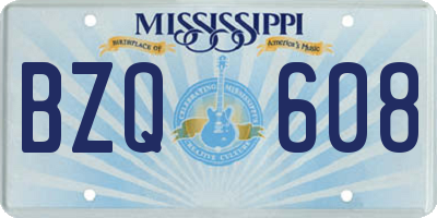MS license plate BZQ608