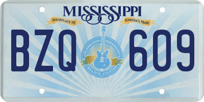 MS license plate BZQ609