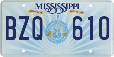 MS license plate BZQ610