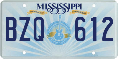 MS license plate BZQ612