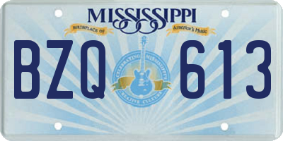MS license plate BZQ613