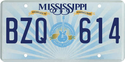 MS license plate BZQ614