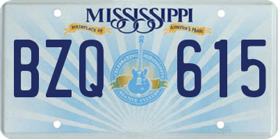 MS license plate BZQ615