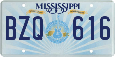 MS license plate BZQ616