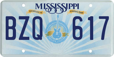 MS license plate BZQ617