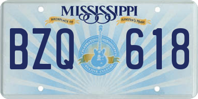 MS license plate BZQ618
