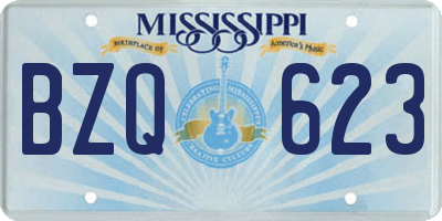 MS license plate BZQ623