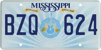 MS license plate BZQ624