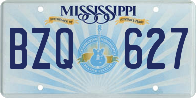 MS license plate BZQ627