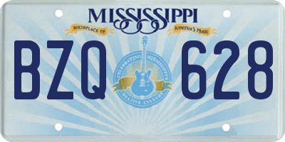 MS license plate BZQ628