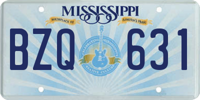 MS license plate BZQ631
