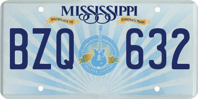 MS license plate BZQ632