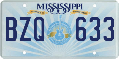 MS license plate BZQ633