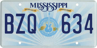 MS license plate BZQ634
