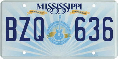 MS license plate BZQ636