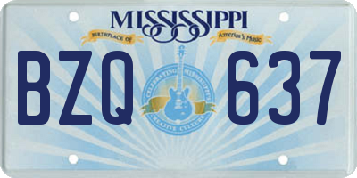 MS license plate BZQ637