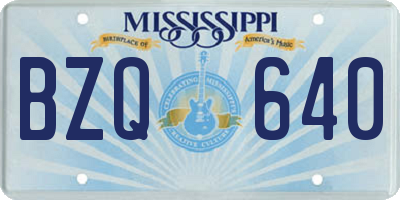 MS license plate BZQ640