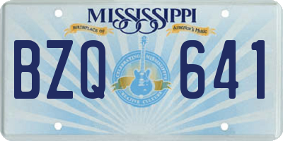 MS license plate BZQ641