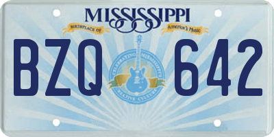 MS license plate BZQ642