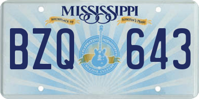 MS license plate BZQ643