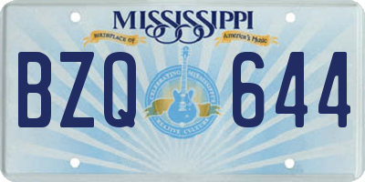 MS license plate BZQ644