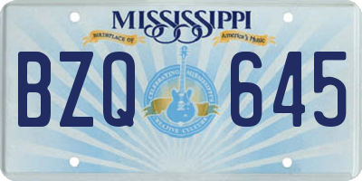 MS license plate BZQ645