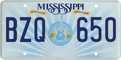 MS license plate BZQ650