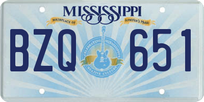 MS license plate BZQ651