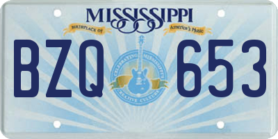 MS license plate BZQ653