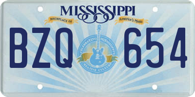 MS license plate BZQ654