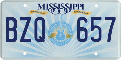 MS license plate BZQ657