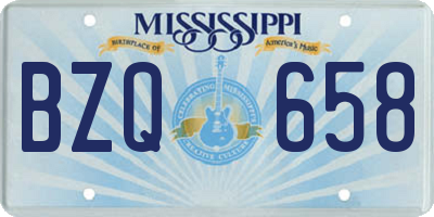 MS license plate BZQ658