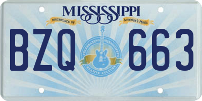 MS license plate BZQ663