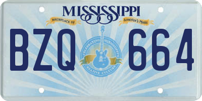 MS license plate BZQ664