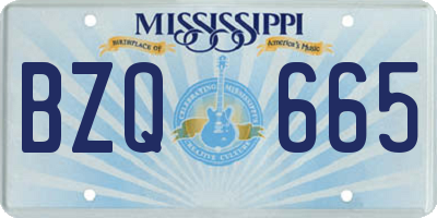 MS license plate BZQ665