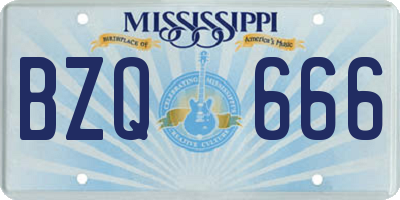 MS license plate BZQ666