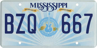 MS license plate BZQ667