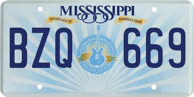 MS license plate BZQ669