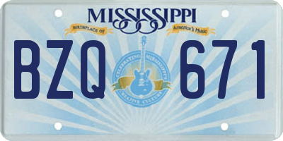 MS license plate BZQ671