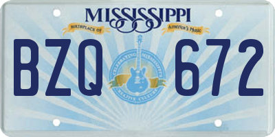 MS license plate BZQ672