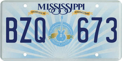 MS license plate BZQ673