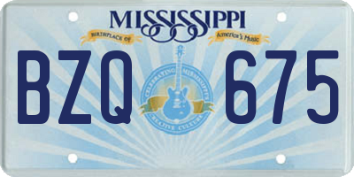 MS license plate BZQ675