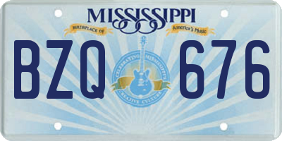 MS license plate BZQ676